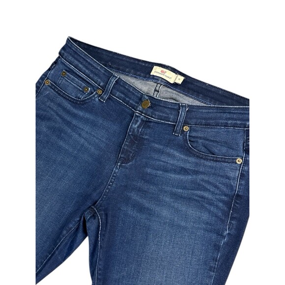 Vineyard Vines Skinny Dark Wash Mid Rise Jeans Size 10 Stretch Denim Preppy Chic - Picture 2 of 9